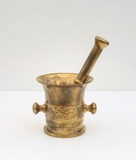 Antik Messing M&ouml;rser mit St&ouml;&szlig;el Brass Mortar and Pestle Vintage