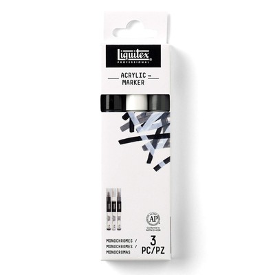 Professional Paint Marker Set, 3 Piece, Monochromes