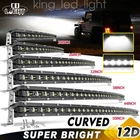 Ultra thin Curved 20"26"32"38"44"50" LED Light Bar Driving 4WD Truck Offroad SUV