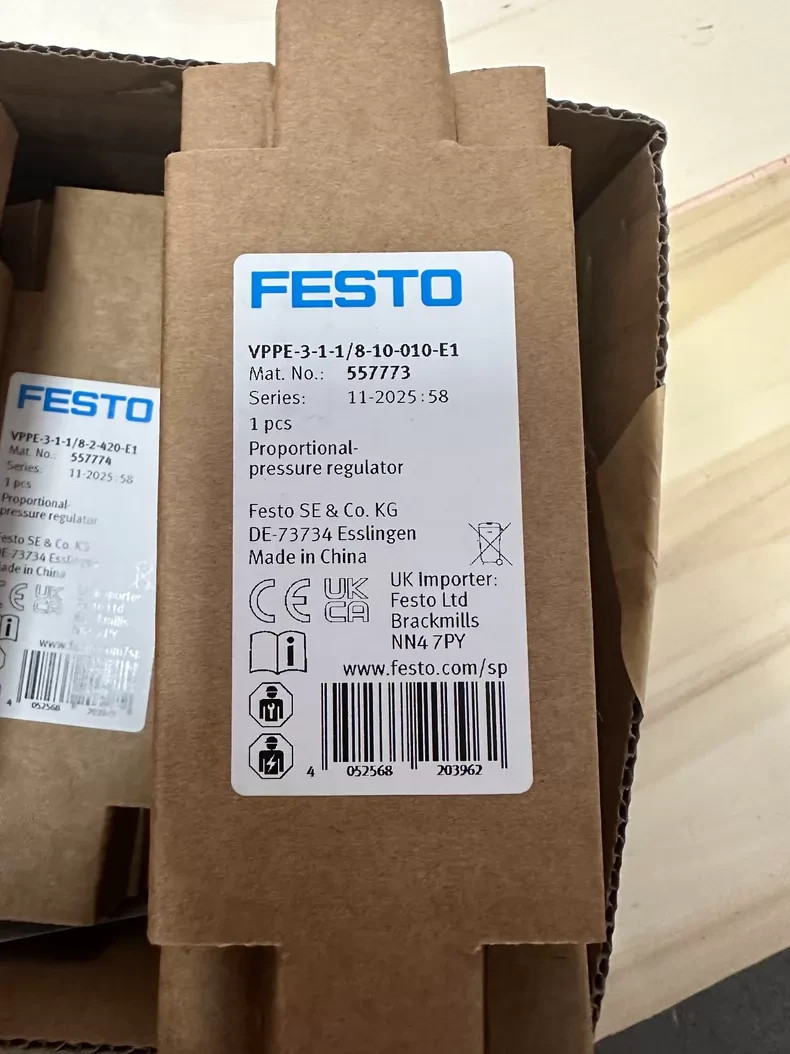 NEW Festo VPPE-3-1-1/8-10-010-E1 557773 Proportional Pressure Regulator Valve