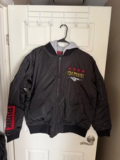 New CM Punk GTS Best In The World Mens Zipper Hooded Bomber Jacket Black Size L