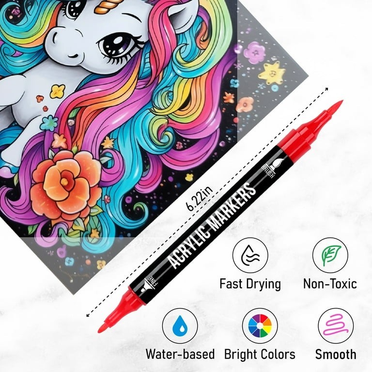 Pagather 120 Colors Dual Tip Acrylic Paint Markers, Waterproof, Box Set *NEW*