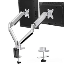 MOUNTUP Dual Monitor Desk Mount, Die-Cast Aluminum Fully Adjustable Double Mo...