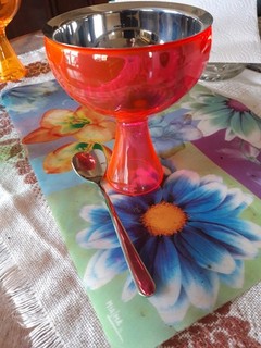Eisbecher Alessi Big Love Miriam Mirri mit Löffel PINK
