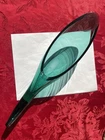 1960s Blenko Art Glass Cornucopia Horn Teal Blue-green 19” glass sculpture lot