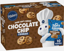 Pillsbury Mini Soft Baked Chocolate Chip Cookies 10 Pouches Snack