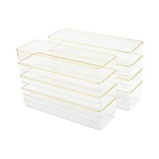 Caja Organizadora Con 5 Compartimentos Y Divisores Extraíbles - Blanco, Apilable Y Multiusos