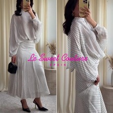 ZARA WOMAN NWT SS26 Black / White ZW POLKA DOT MIDI SKIRT ALL SIZES 5289/048/064
