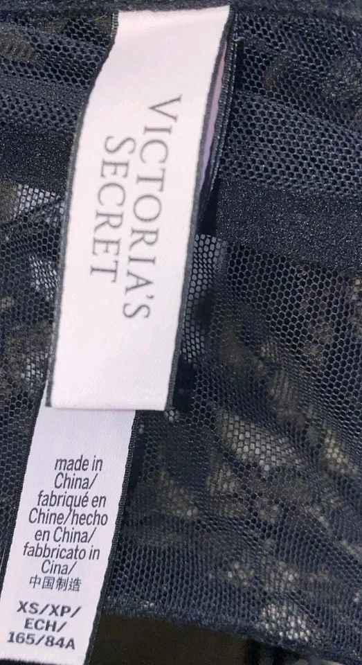 Y2k Victoria’s Secret Talla XS Mujer Negro Corsé Encaje Grunge Coqueta Kawaii Top Foto 3 de 3