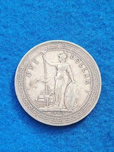 1902 Silver Great Britain Trade Dollar.  Crown Size