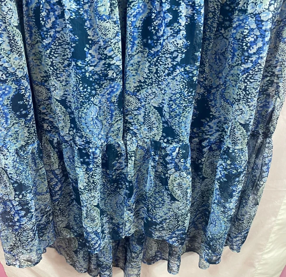 Joie Blue Women's Size XXL Flowy Long Sleeve Maxi Dress - Image 4 of 4