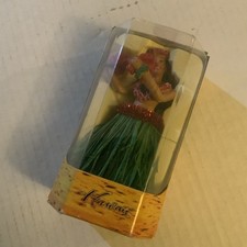 New Sealed Chiefly Co. Hawaiian Hula Young Girl Dashboard Doll Green Skirt 6.5