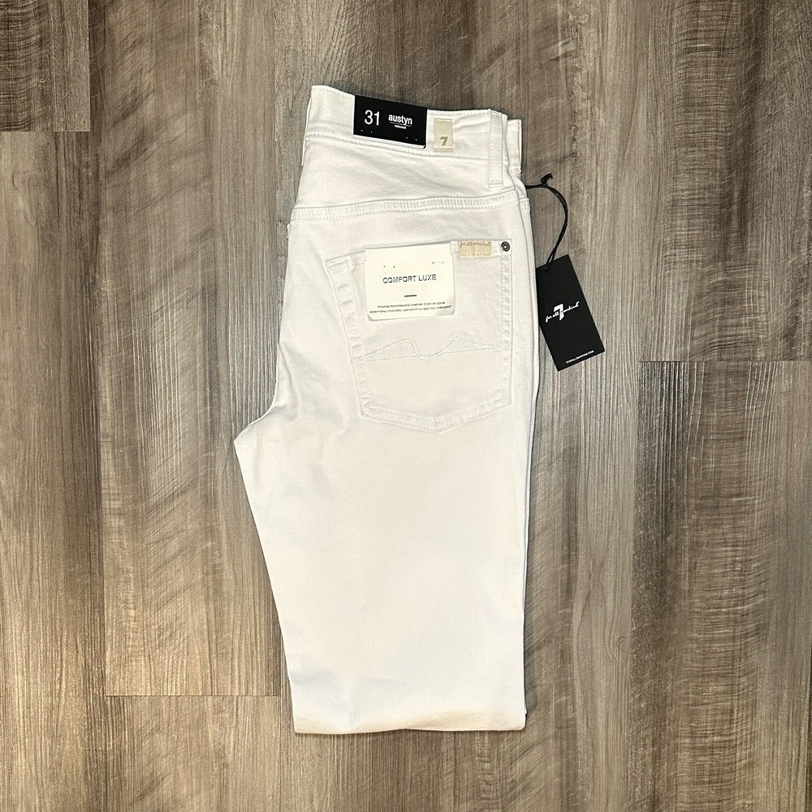 7 For All Mankind Austyn Relaxed Straight Comfort Luxe White