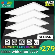 2x4 LED Flat Panel Light,75W 5000K Recessed Edge-Lit Drop Ceiling Troffer Lights