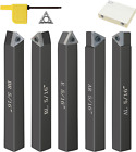 Carbide Metal Cutting Tool Bits Kit, 5 Sets of 5/16" Indexable Lathe Tools