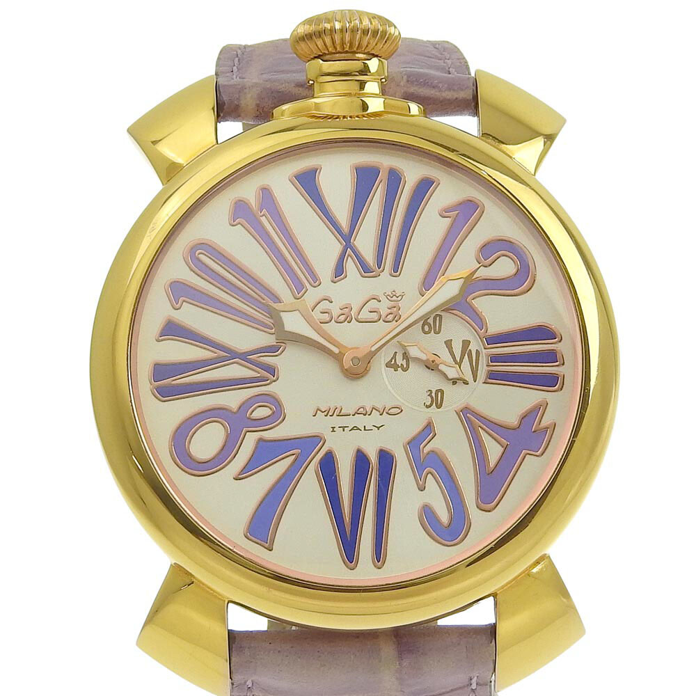 Gaga Milano Manuale Watches Slim 46 purple gold purpleDial 