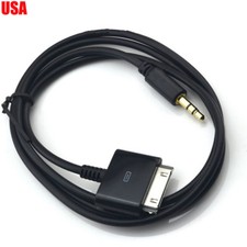 Black 30 pin Dock to USB AUX 3.5mm Audio Cable for iPhone 4 4S 3GS iPod Touch