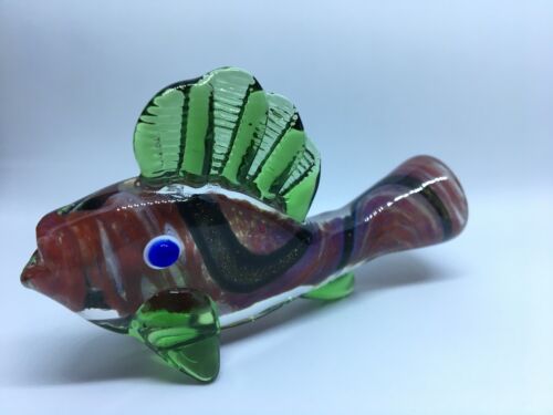USA 3.5” FISH SMOKING HAND PIPE BLOWN GLASS HEAVY SPOON BOWL DICHRO HITTER OG - Picture 9 of 12