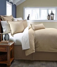 Cremieux Basix Chambray New Twin Bedskirt Khaki Bed Skirt 39" x 75" x 18 NWT NIP