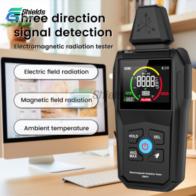 Digital EMF Meter Temperature/Electric Field / Magnetic Field Radiation Detector