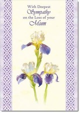 Doodlecards Loss Of Mum Sympathy Condolence Bereavement Card Iris Flowers