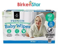 Member's Mark Premium Refreshing Clean Scented Baby Wipes, 12 Packs (1152 ct.)