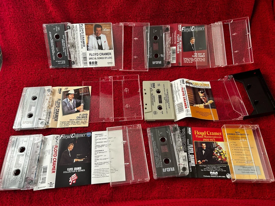 Floyd Cramer 6 Cassette lot Distinctive Piano Style Songs of Love Country best Foto 2 de 2