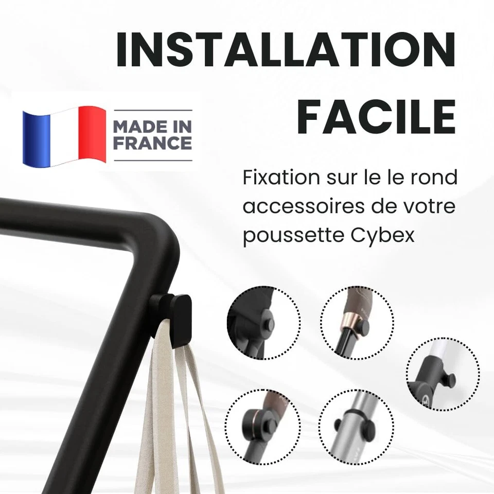 Crochet Porte Sac pour Poussette Cybex - Compatible Cybex Coya Melio Priam Ba... - Photo 3/4