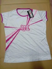 T Shirt Ttk Donna Bianca Strisce Rosa Fucsia  XL Tennis Padel