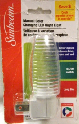 Sunbeam LED Night Lights Color Changing Cool Touch BLUE RED GREEN *FAST SHIP* - Image 1 of 2
