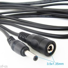 5pcs 3M/10ft 3.5x1.35mm DC Power Male Plug to Female Camera Extension Cord Cable