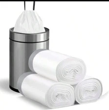 3 Rolls Strong And Durable 4 Gallon Trash Bag With Drawstring Closure 