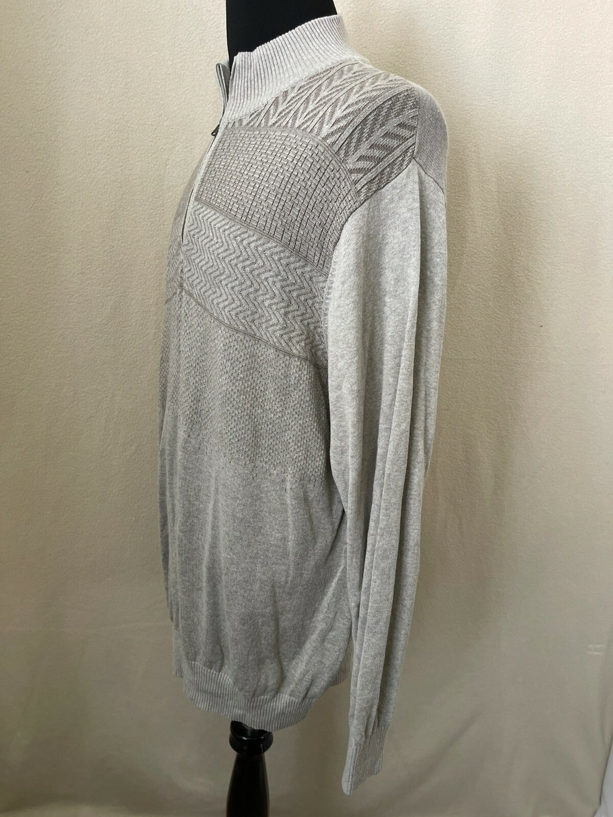 Alan Flusser Tan Patterned Knit Pullover Sweater,… - image 10