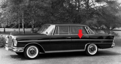 NEU NOS Mercedes 300SE W112 Heckflosse Zierstab Fondtür L+R Rear