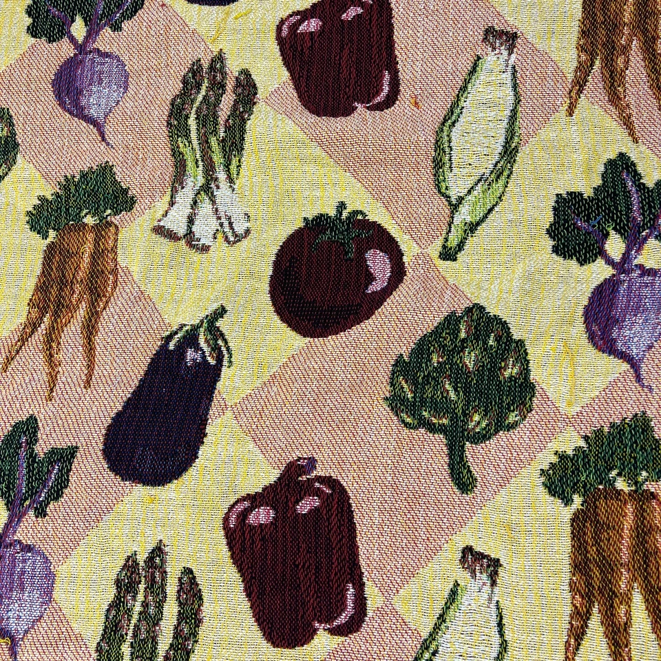 Manta tejida vintage con patrón de valla de piquete de jardín de verduras 54x67" cabaña Foto 2 de 4