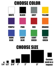 Square stickers! Permanent outdoor glossy vinyl decals - Pick size and color!