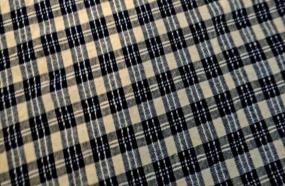 Blue Checked Gingham Curtain Panel JC Penney Plaid Country Farmhouse 61x36 - Image 3 of 4