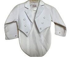 Ring Bearer White Tux Jacket Boys Choose :Toddler Medium Chest 24  or Size6 Vtg.