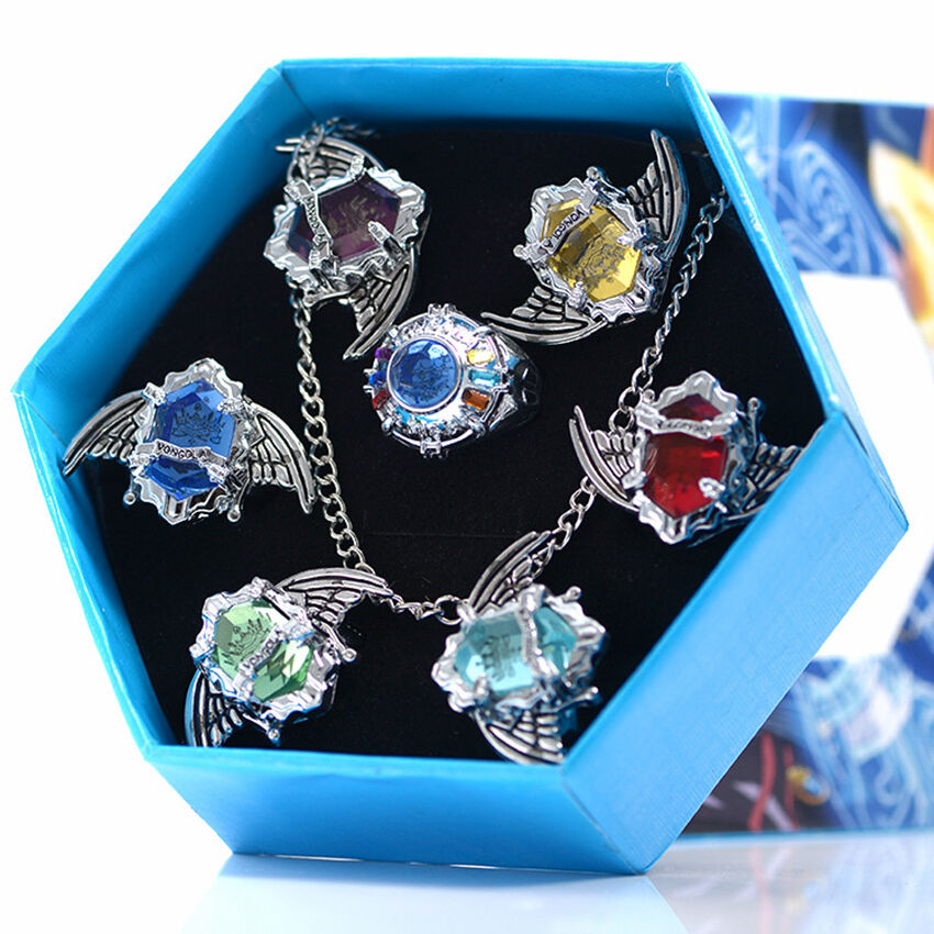 Touirch Anime Jewelry Hitman Reborn Vongola Ring Necklace Cosplay Ring Set