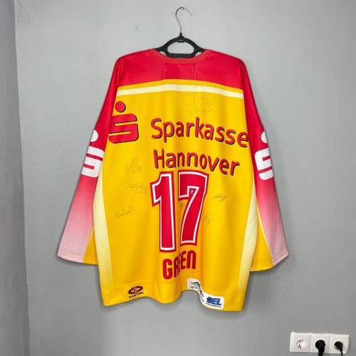 Hannover Scorpions Germany Ice Hockey #17 `Green` Jersey Shirt Size 54 - Picture 2 of 16