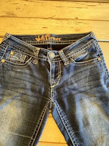 WallFlower Skinny Slim Low Rise Blue Denim Womens Size 5 Stretch - Picture 6 of 12