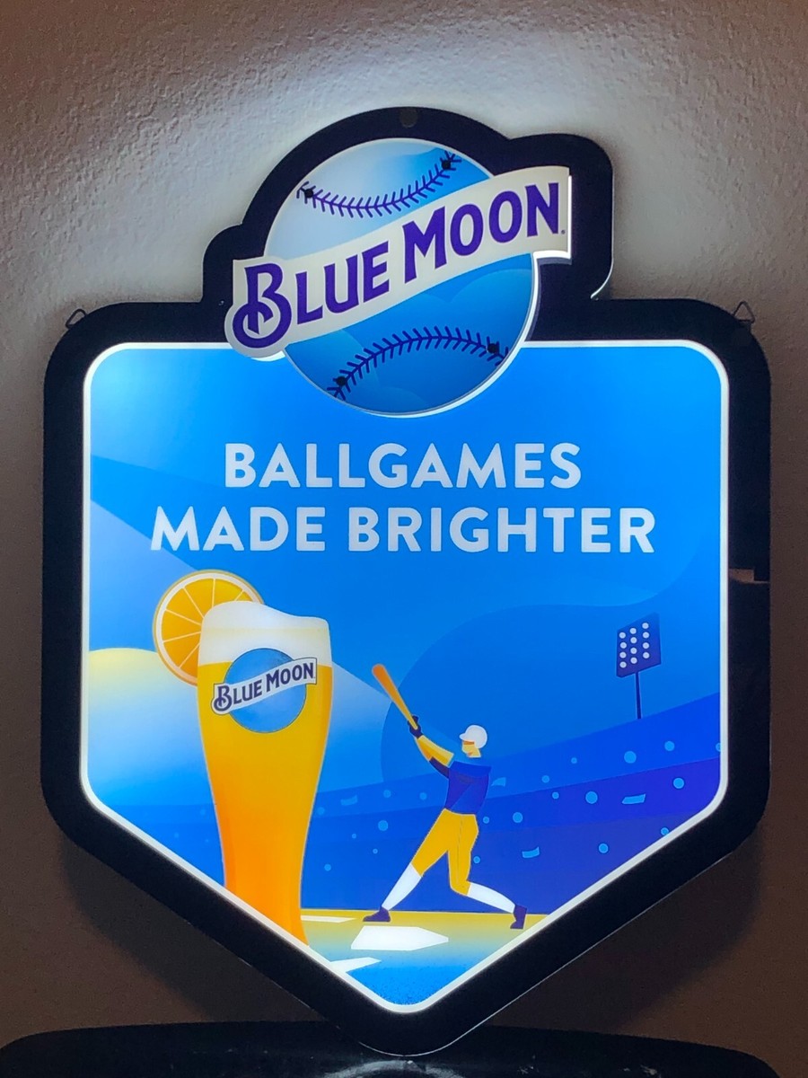ブルームーン　LED サイン BLUE MOON BEER LED BASEBALL SIGN MAN CAVE GARAGE DECOR LIGHT