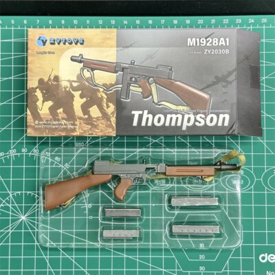 ZYTOYS1:6 M1928A1 Thompson Submachinegun Tommy WW2 US for 12