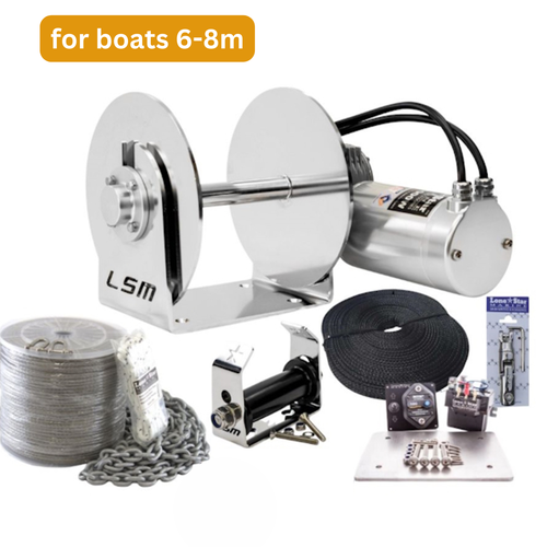 Anchor Winch GX2 Lone Star COMBO KIT 1000W Electric 90m x 8m Rope for