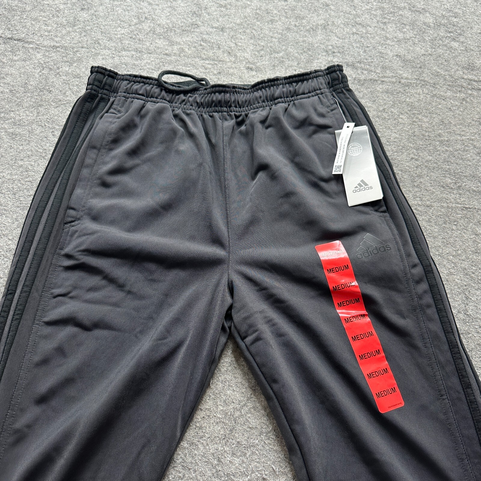 Adidas Trico Zip Pants Men M Gray Black IC4469 Tapered 32" Soccer Track