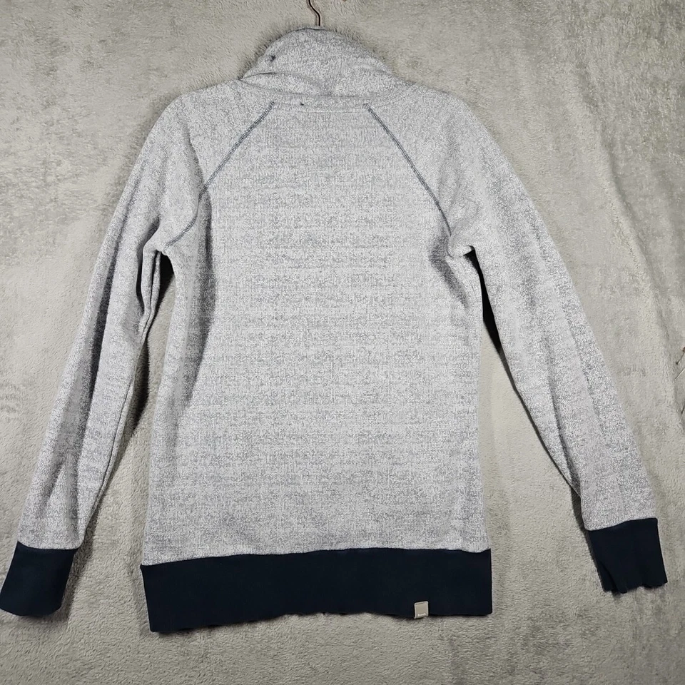 BENCH Multipurpose City Clothing Cowl Neck Pullover Gray w Blue Trim Size L  - Image 2 of 4