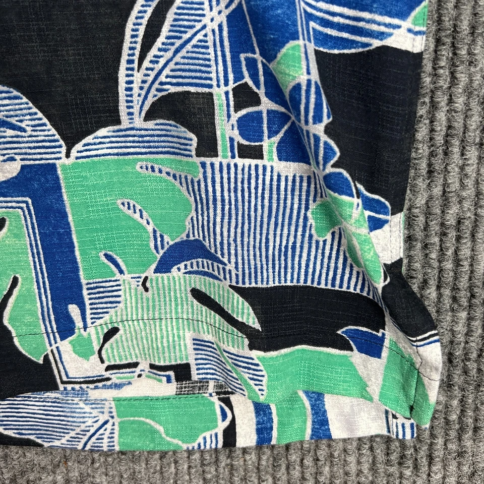 Camisa Caribeña Para Hombre XL Extra Grande Azul Hawaiana Manga Corta Abotonada Nueva Foto 4 de 4