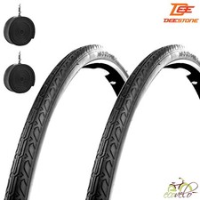 2 CAMERE +2 COPERTONI PNEUMATICI PER BICI BICICLETTA CITY NERO 700x28 28 x 1.10