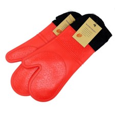 Silicone Cooking BBQ Gloves Heat Resistant Ov...