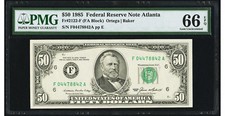 $50 1985 Federal Reserve Note Atlanta PMG 66 EPQ Gem Uncirculated
